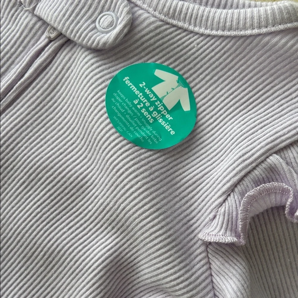 NEW 🆕 Carter's Light Purple Ruffle One Piece Pyjama 6-9 months - Picture 2 of 2
